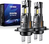 KOYOSO H7 led Headlight Bulb: 55W 15000LM,6500K White,Halogen Replacement, 1:1 Mini Size, No Adapter Required Plug and Play, Pack of 2 - 1