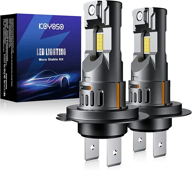 KOYOSO H7 LED Bulbs - 15,000 LM, 55W, No Adapter Required, Pack of 2