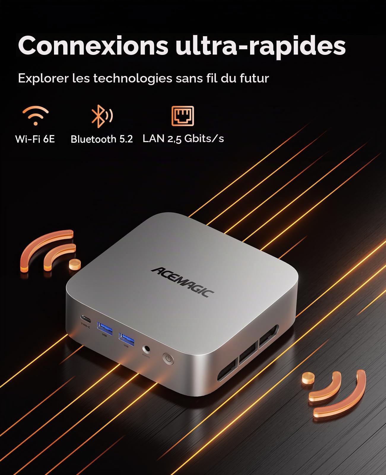 ACEMAGIC W1 Mini PC AMD Ryzen 7 8745HS (8C/16T, Jusqu'à 4,9 GHz), 32 Go DDR5 1 To SSD Mini Ordinateur de Bureau W-11 Pro, AMD Radeon 780M, 8K HD Vision, WiFi 6/BT 5.2, Tour PC pour Créateur de Contenu