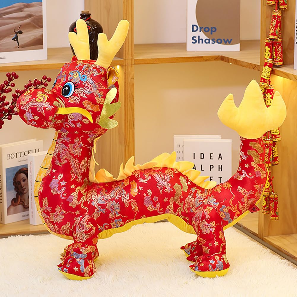 中国　龍　置物　人形 Amazon.co.jp: Ladruph 龍 ぬいぐるみ 中国2024年辰年 フィギュア 辰年