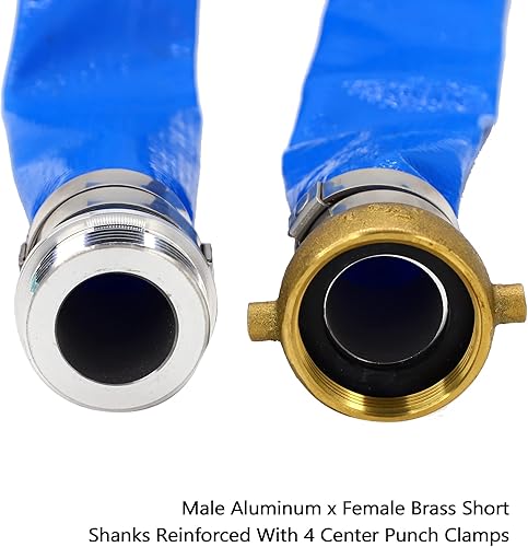 Miniatura 2 de DAVCO Manguera de retrolavado de piscina de 2 pulgadas de diámetro x 50 pies, manguera de bomba de descarga de agua plana de PVC azul reforzado