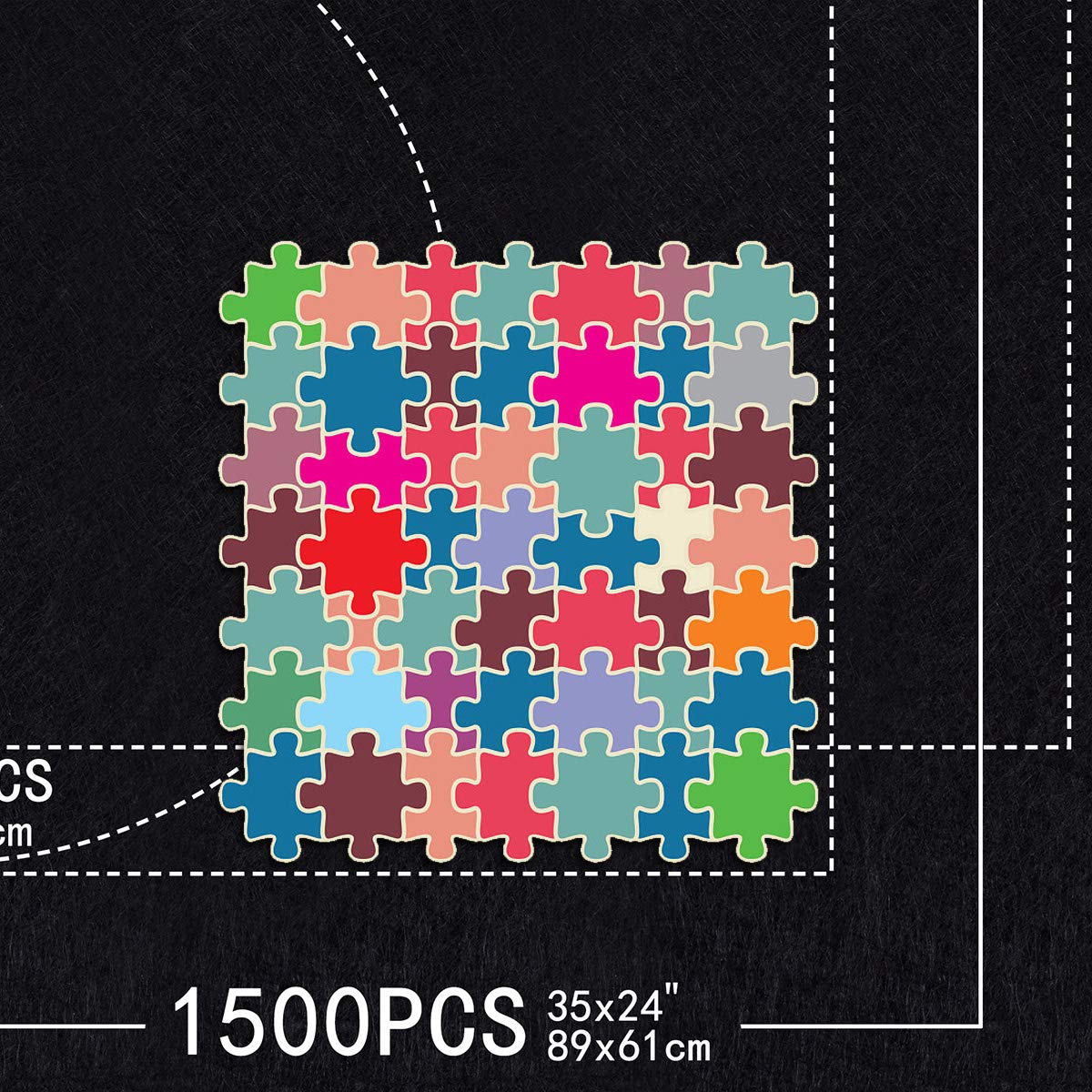 Queta Alfombra de puzzle para puzzle Puzzles Rollup, alfombrilla de puzzle Jigsaw Puzzle Roll Mat Alfombra de almacenamiento enrollable para puzzles con cordón Bolsa de almacenamiento, para hasta 1500