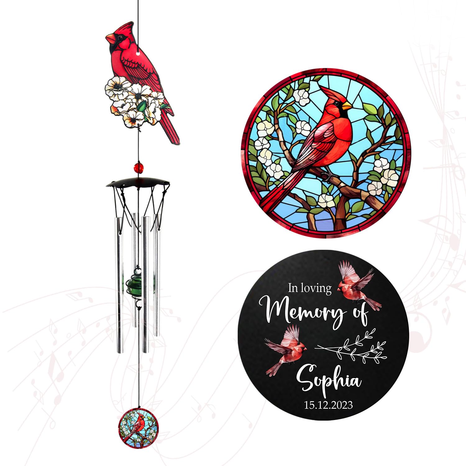 ASTARIN Personalized Wind Chimes Outdoor Large Deep Tone,Large Customized Wind Chimes for Outside Tuned Relaxing Soothing Low Bass,Memorial Windchimes Sympathy for Mom Dad