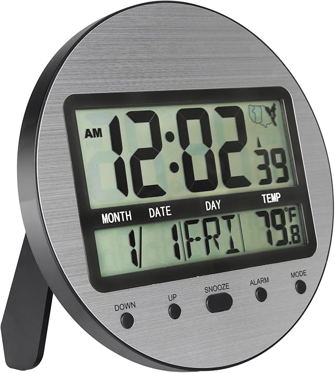 Reloj de Pared Digital Atómico Alarllok Plateado 23.5 cm miniatura 7