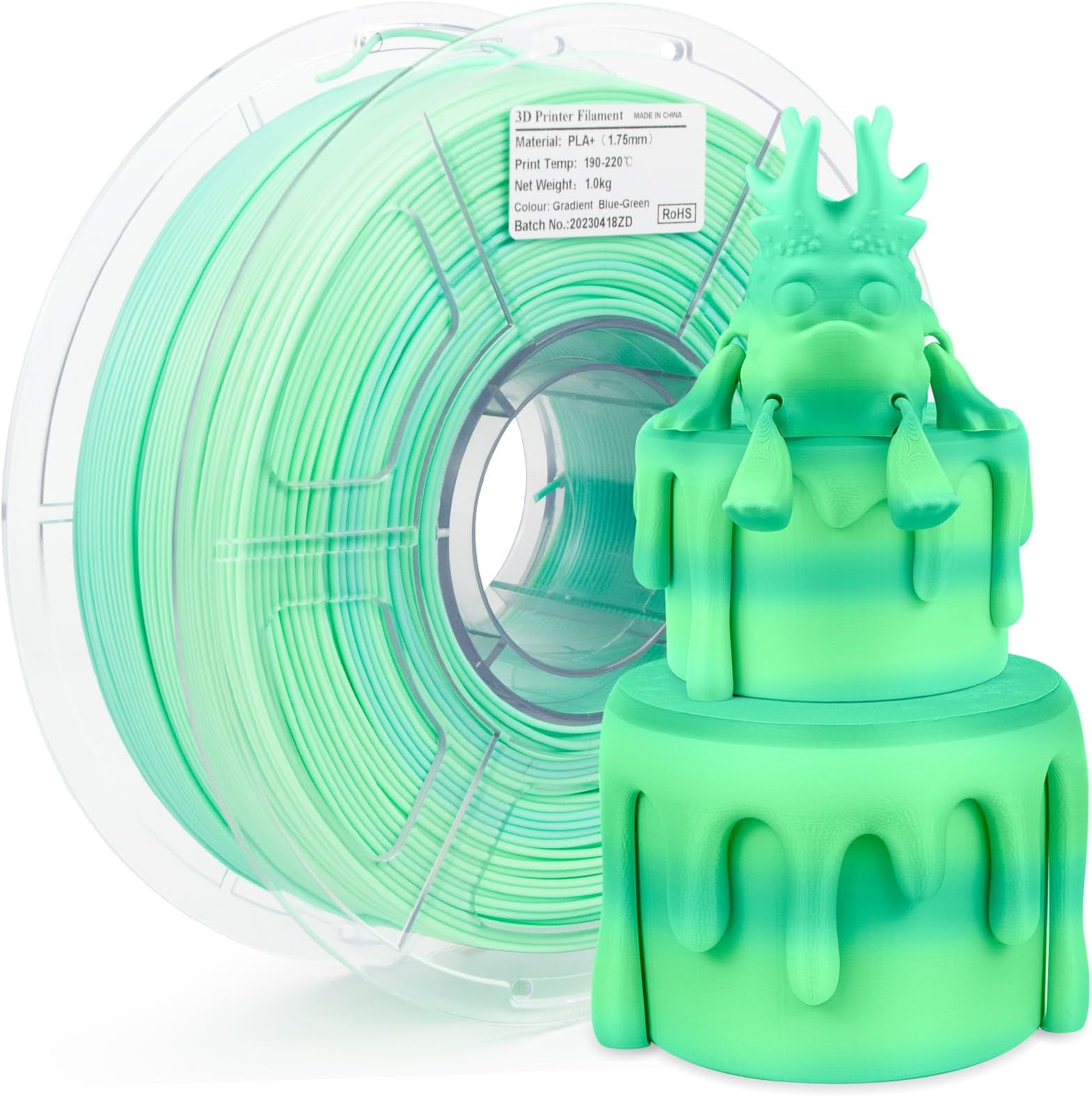 Matte PLA Filament 1.75mm, Rainbow Multicolor Fast Change 3D Printer Filament, Macaron Gradient Filament 1KG/Spool, Dimensional Accuracy +/- 0.02 mm