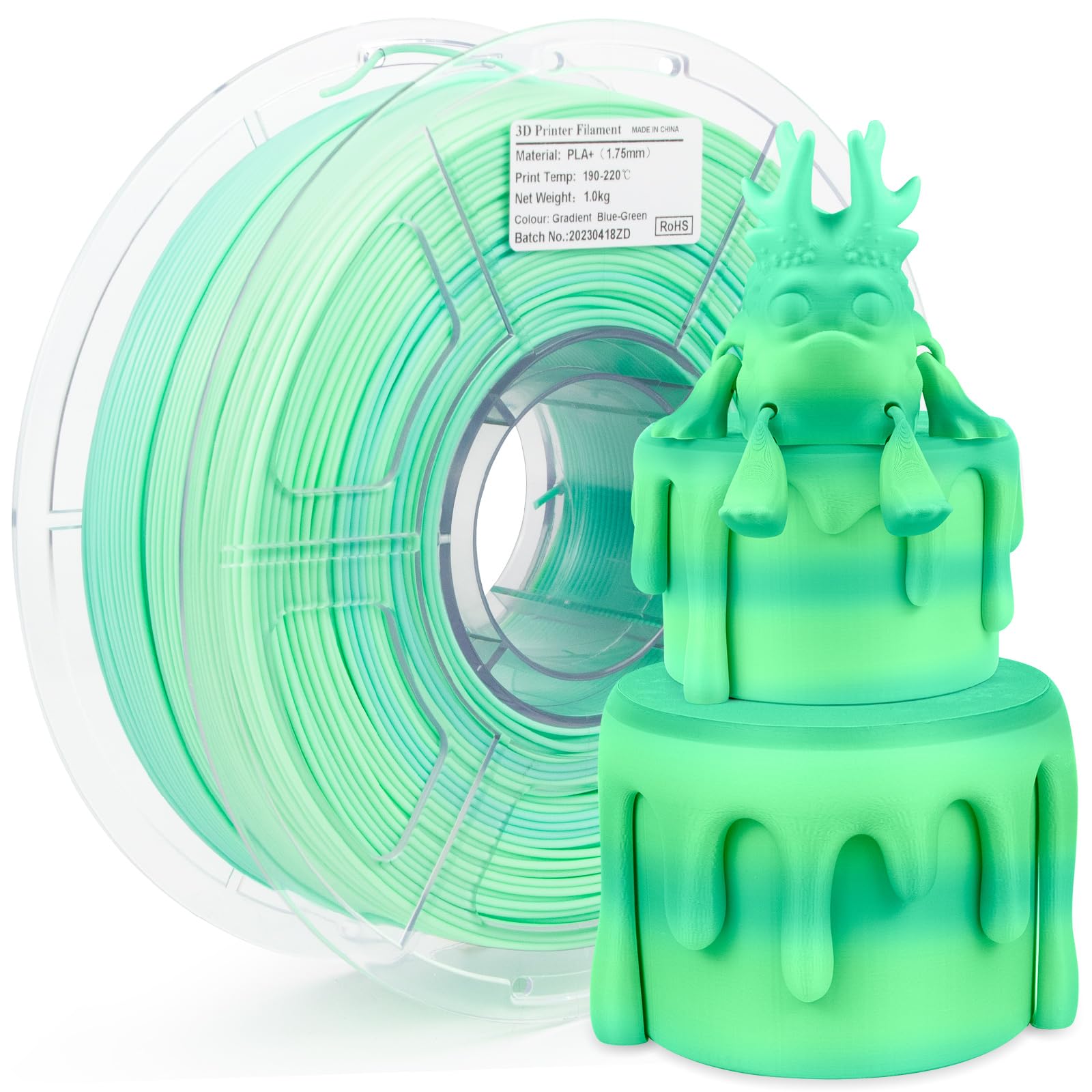 iSANMATEMatte PLA Filament 1.75mm, Rainbow Multicolor Fast Change 3D Printer Filament, Macaron Gradient Filament 1KG/Spool, Dimensional Accuracy +/- 0.02 mm