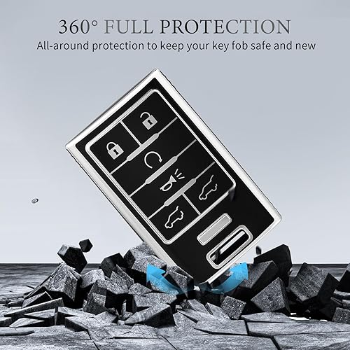Miniatura 4 de OFFCURVE Funda protectora para llave de automóvil Cadillac SRX ATS ELR XTS 2010 2011 2012 2013 2014 2015 entrada sin llave control remoto accesorios