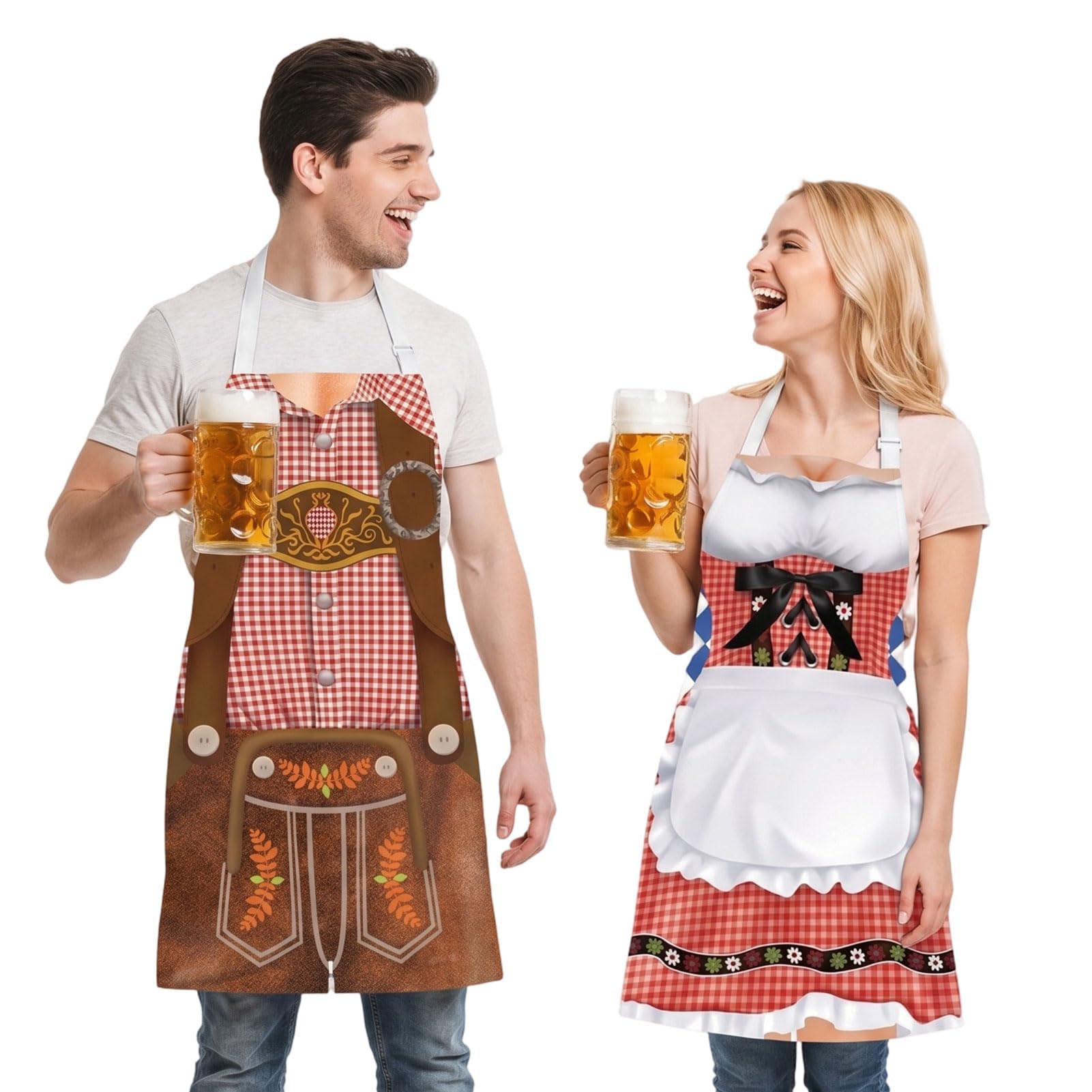 Amycute Oktoberfest Aprons Couples, October Festival Costume for Women Men