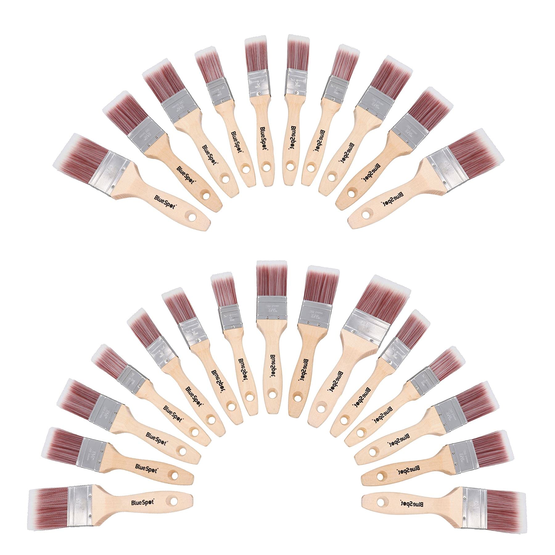 25 pinceles de pintura sintética + pinceles de decoración mango de madera de 2,5 cm - 5 cm