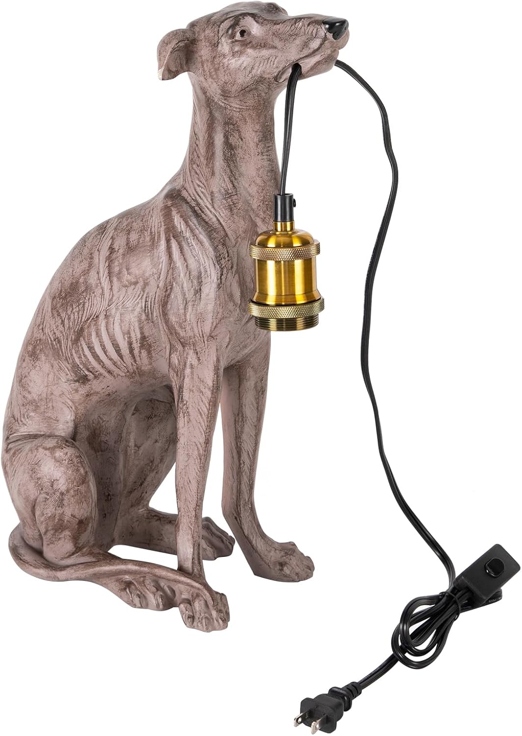 Modern Resin Carved Dog Table Lamp Sitting Dog Floor Lamp Animal Table lamp Creative Desk Lamp for Home Decor,Living Room, Bedroom H17inch Cord 5.9ft