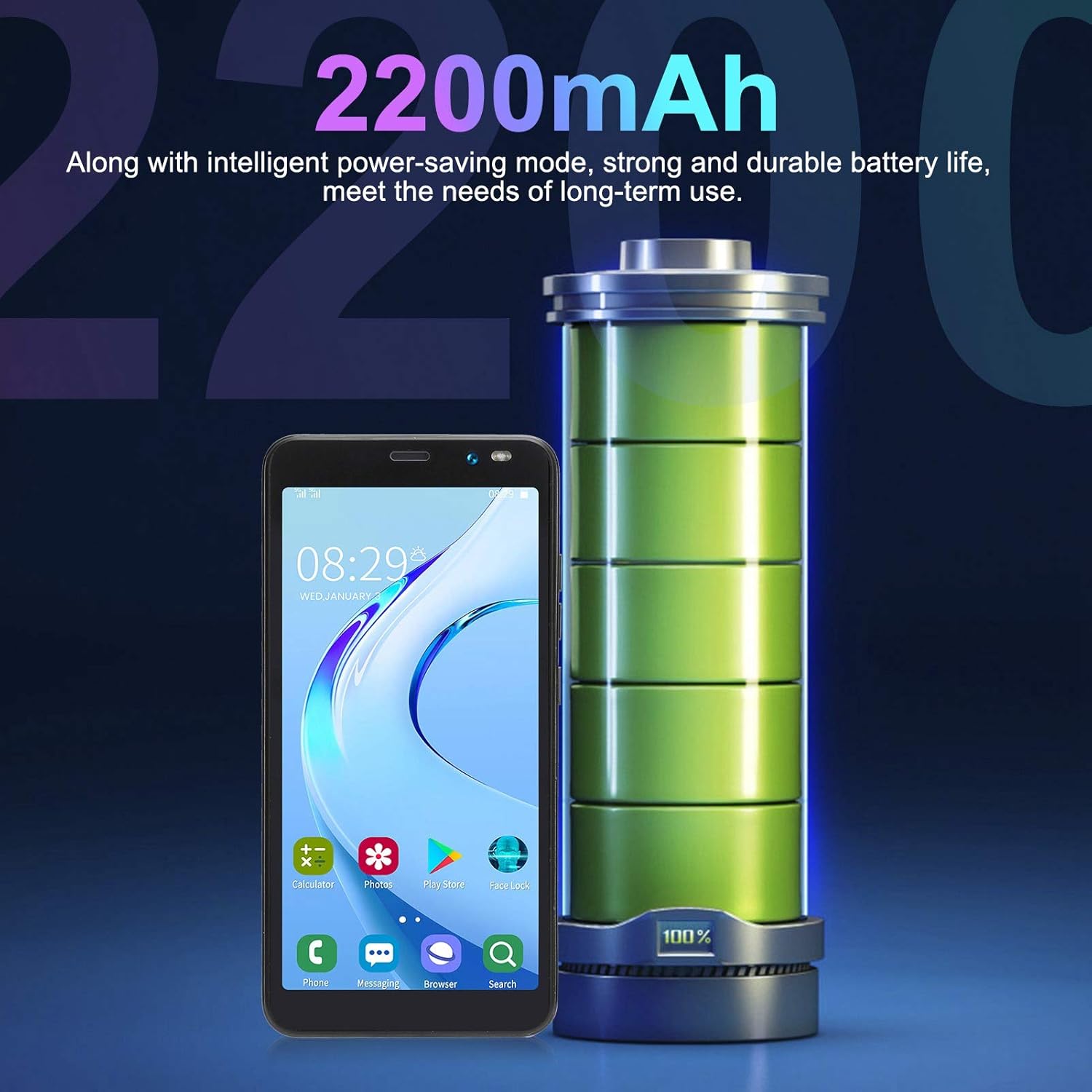 Super Cheap 🛒 5.45 inch Smartphone, HD Full Screen Unlocked Cell Phones, for Android 6.0 Face Fingerprint Smart Phone, 1GB/8GB, HD Camera Mobil Phone, 2200mAh Battery, 128GB Extension (Black)