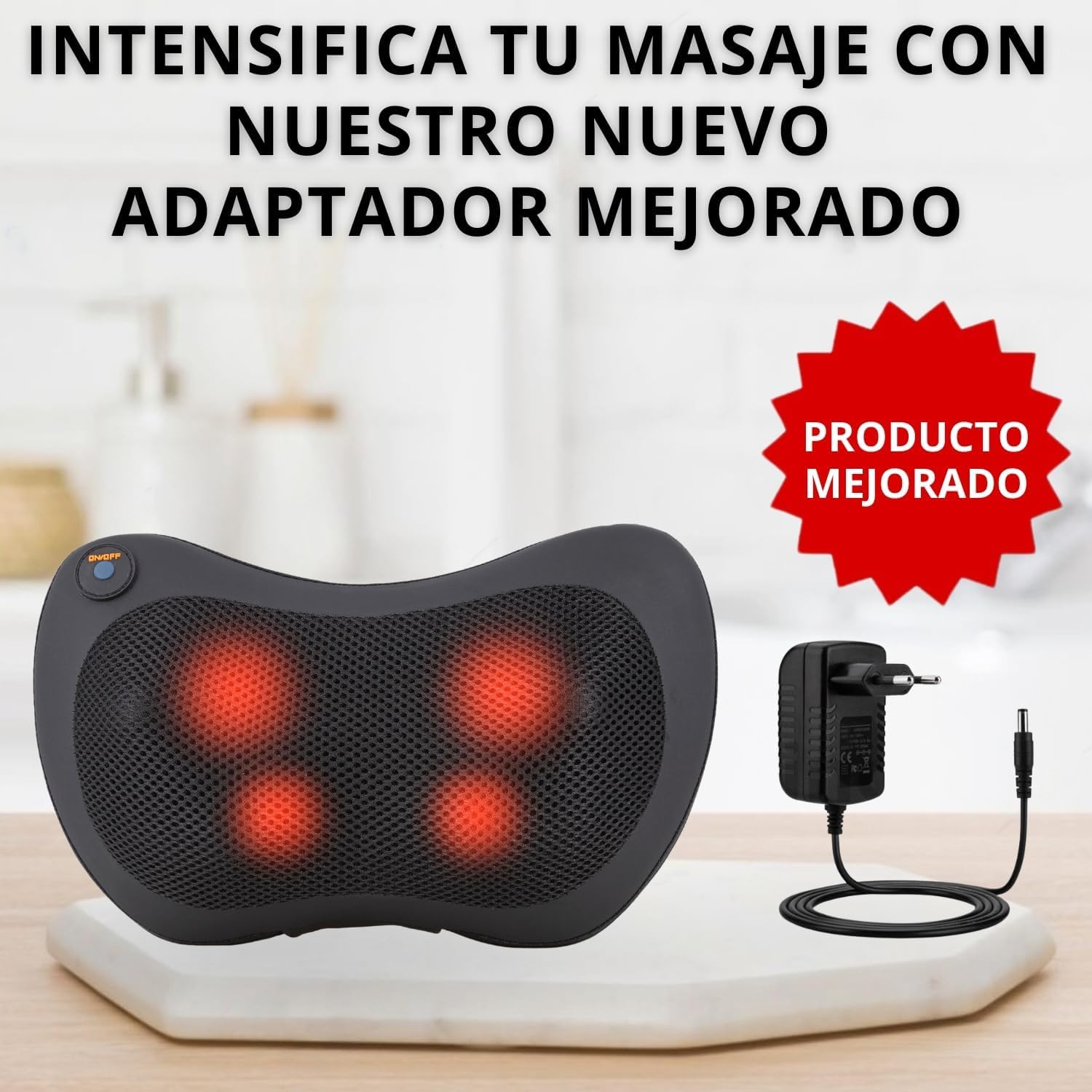 Cojín Masajeador Cervical y Espalda, Masajeador Giratorio Para el Alivio Muscular con Función de Calefacción, Masajeador de Cuello Shiatsu, Regalo Original para Mujer o Hombre