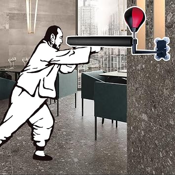 Wing Chun Dummy Wall Mount Martial Arts Filled Arm Pads for Adults Kids, Taekwondo Karate Training Dummy with Punching Bag, Spinning Kung Fu Exercise Equipment