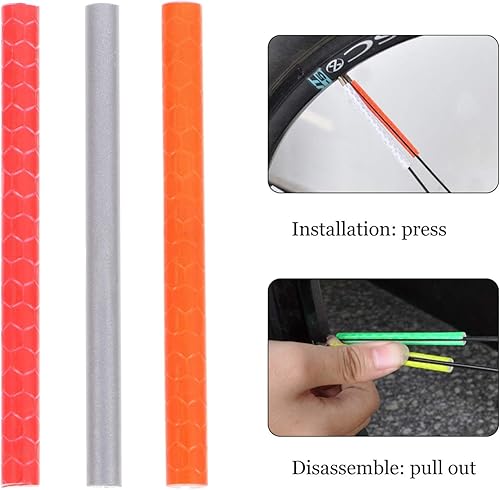 Miniatura 9 de FAVOMOTO 36 unids bicicleta Reflector bicicleta Trim Wrap cubierta bicicletas para niños Bicicletas bicicleta rueda reflexivo radios pieles cinta