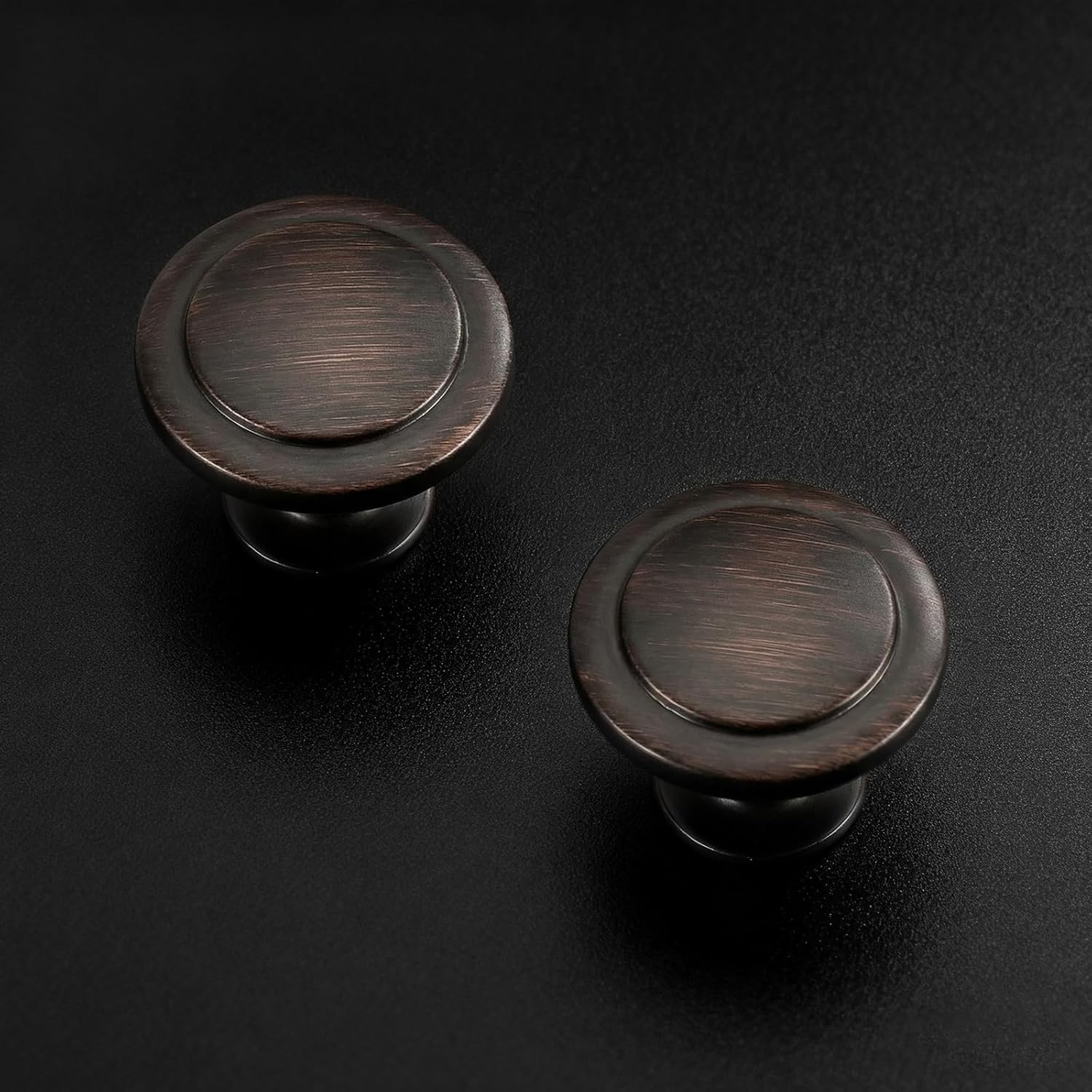homdiy 25 Pack Oil Rubbed Bronze Cabinet Knobs, Solid Zinc Alloy Drawer Knobs Round Pulls for Kitchen Bathroom Closet Dresser Cabinets