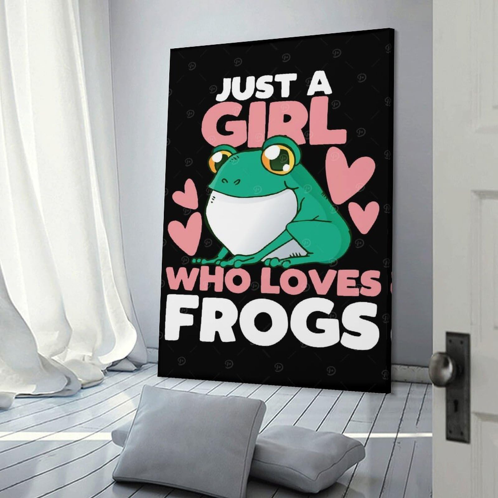 Junmoney Frog Toad Canvas Wall Decor, 20x30inch(50x75cm), for New Homes, Bedrooms Or Workspaces, Gift Idea for Housewarming And Birthdays
