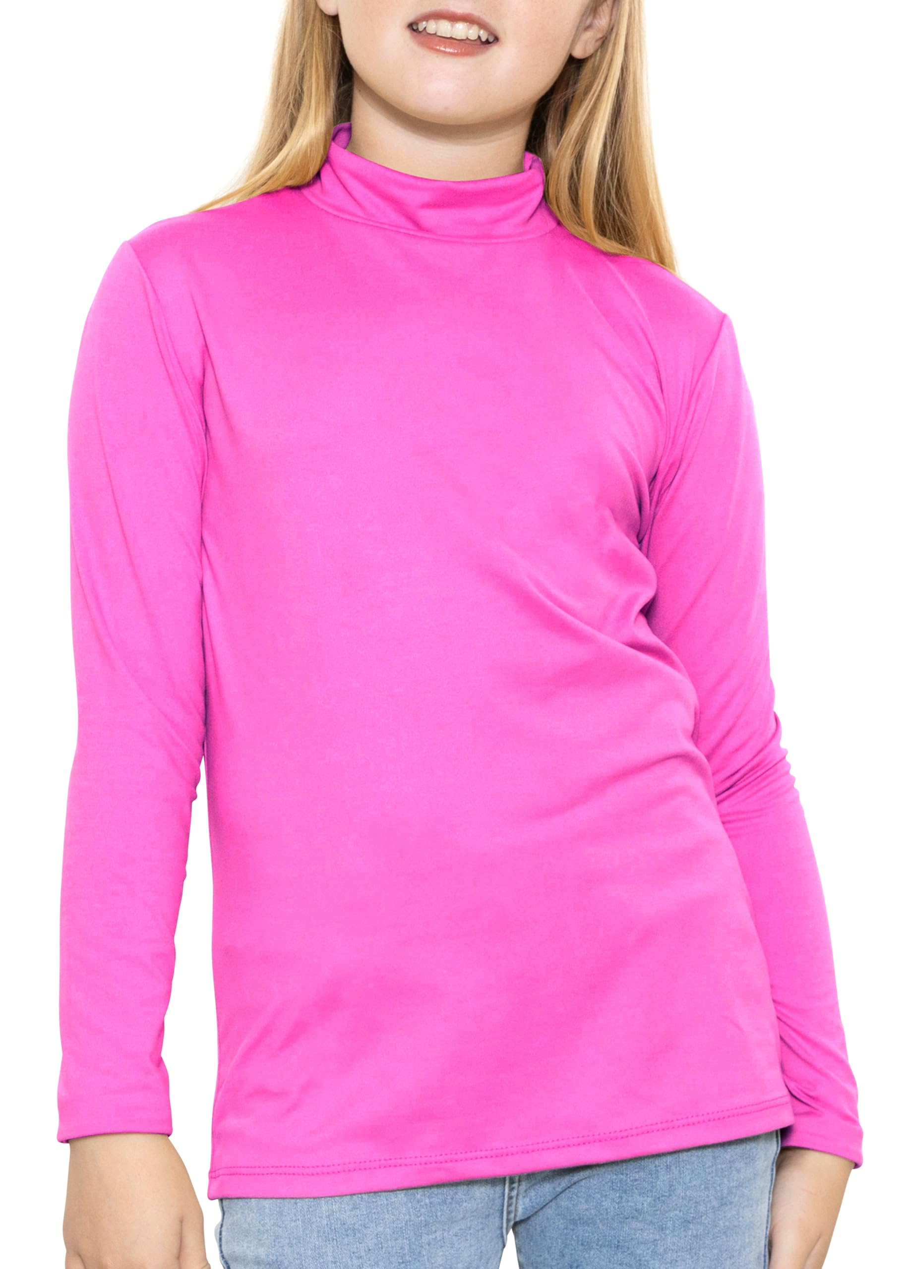 STRETCH IS COMFORT Youth Girl’s Oh So Soft Long Sleeve Mock Neck Top | 4-16