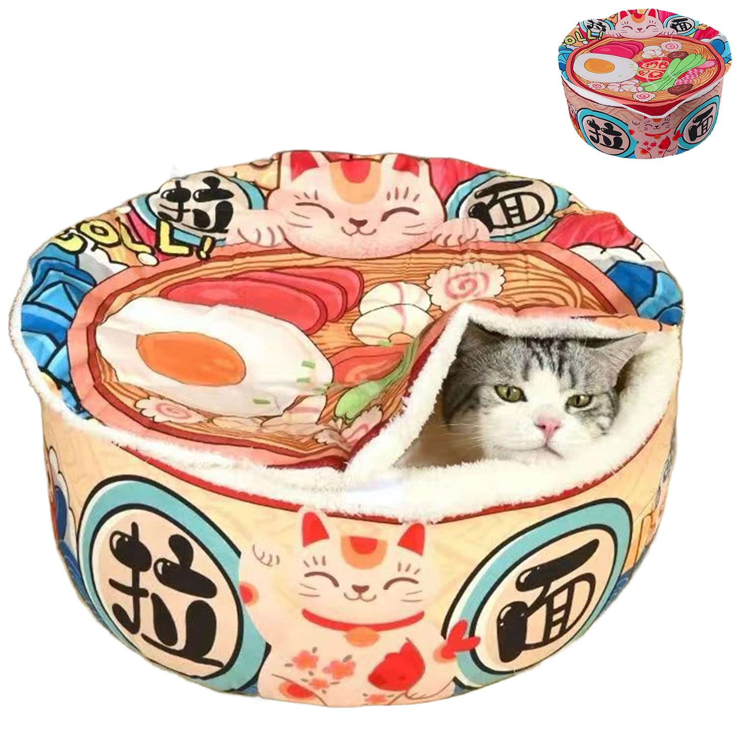 ZHUIYIWIN Cat Beds for Indoor with Anti-Slip Bottom, Cat Cave Bed, Hideaway Warm Comfortable
