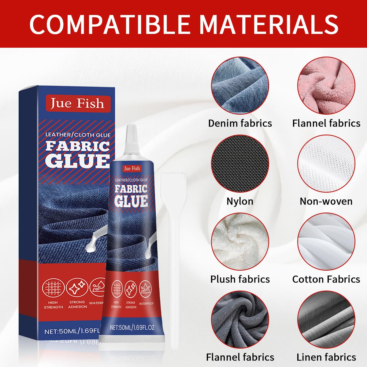 Colla Per Tessuti Trasparente 50ml - Impermeabile Per Riparazione Vestiti, Bambole E Decorazioni - Foto 2