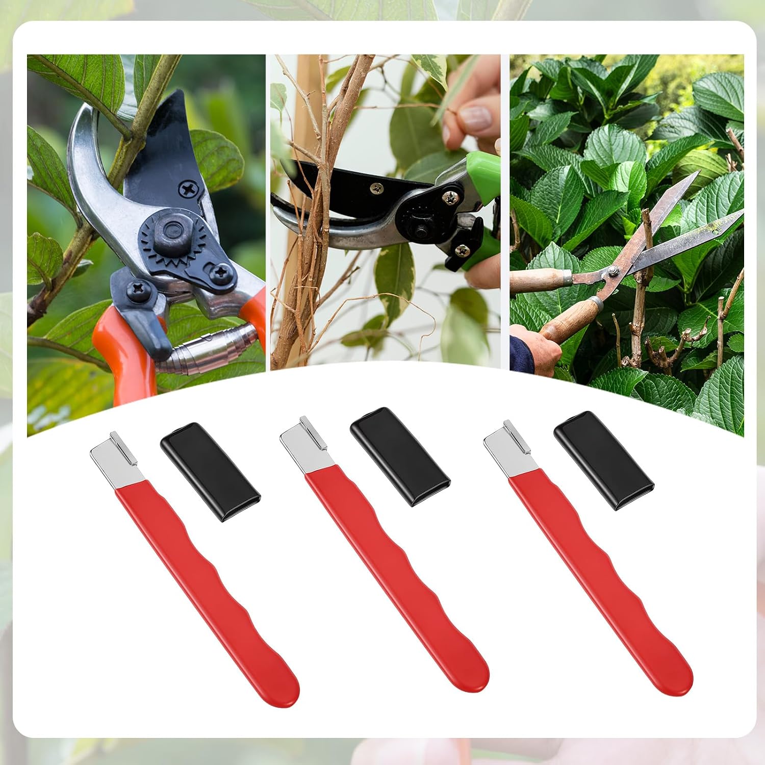 6Pcs Garden Tool Sharpener, Portable Knife Sharpener