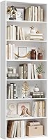 FACBOTALL 82" Tall 7-Tier Bookshelf, Open Shelf Bookcase for Living Room, Home Office, Bedroom - White Storage Shelves