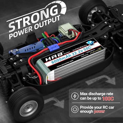 Miniatura 2 de HRB 6S 6000mAh Lipo Batería con EC5 Plug 50C-100C 22.2V RC Lipo Batería para RC Quadcopter Avión Helicóptero Coche Camión