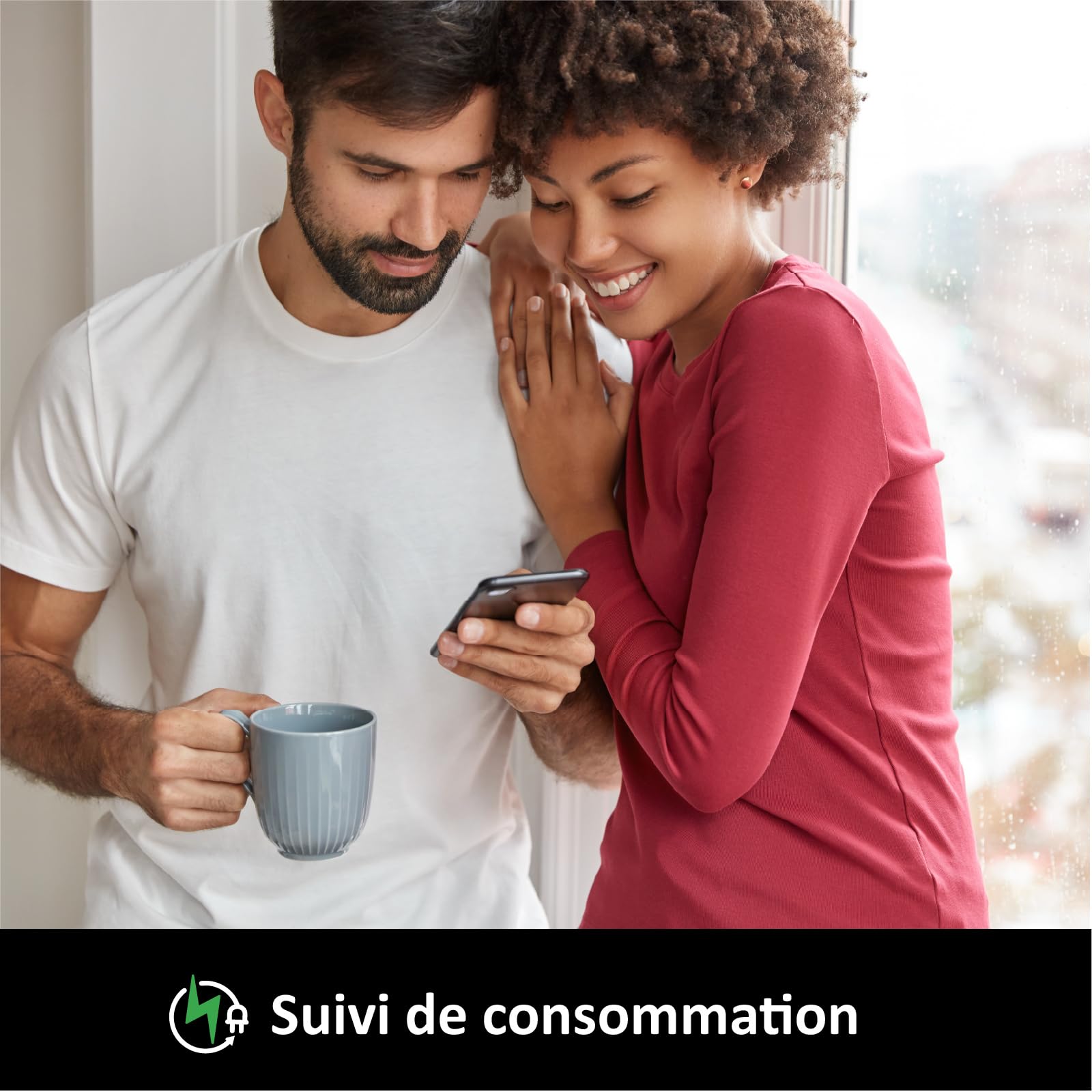 KYF Lot de 2 Prises intérieures encastrées 3000W connectées Wifi + Suivi de consommation + Compatible assistants vocaux