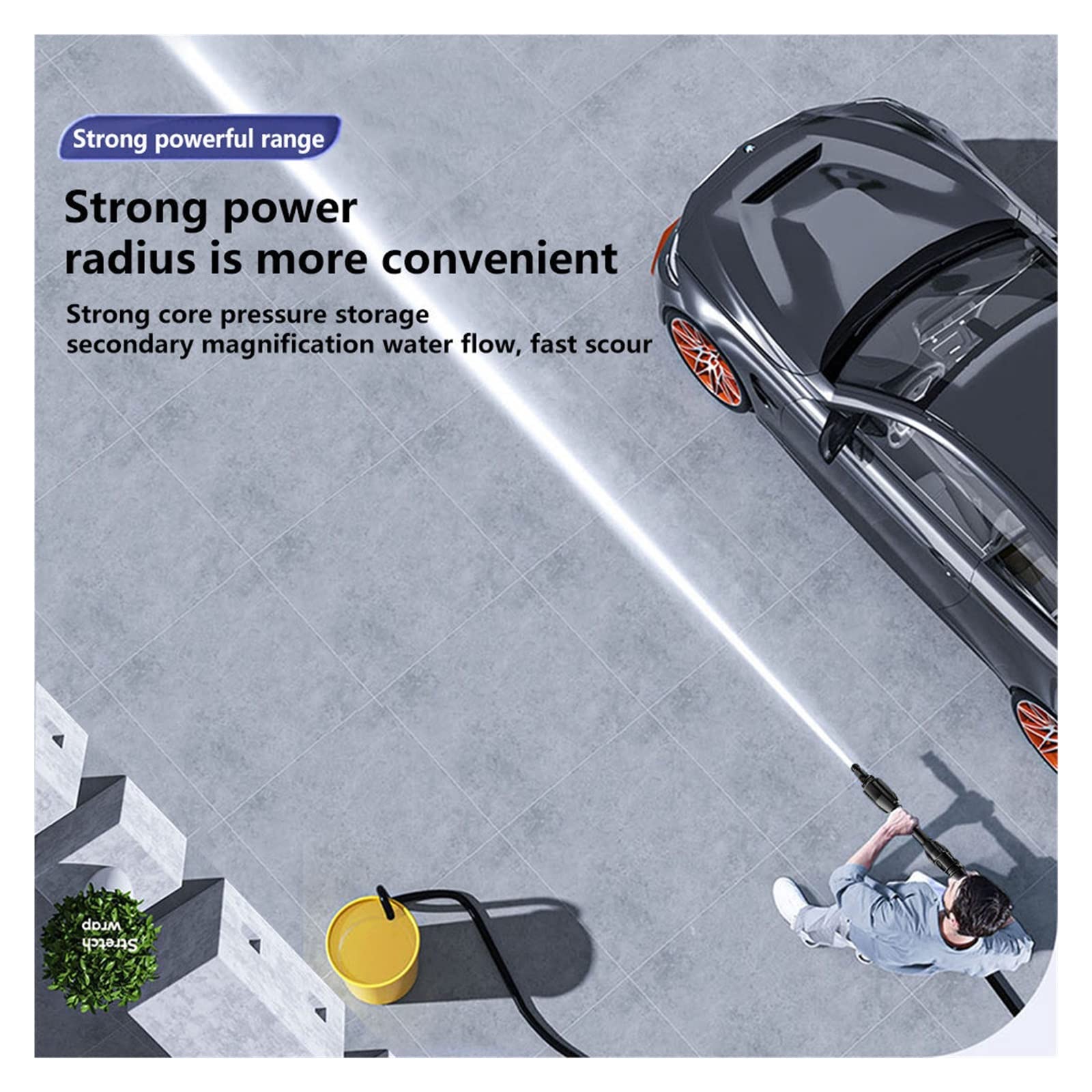 Pistola Pulverizadora De Agua Eléctrica Inalámbrica Alta Presión For Lavado Coches, Limpiador A, Lavadora Portátil For Batería 18V-21V Potente Chorro A PresióN