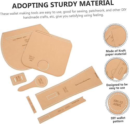 Miniatura 5 de STOBOK 1 juego de monederos de herramientas de cuero billeteras plantillas de fabricación de monederos accesorios de corte de cuero plantillas de