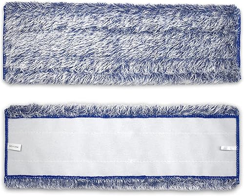 Miniatura 5 de Almohadilla de microfibra de repuesto, 18 x 6 pulgadas, reutilizable, paño de trapeador plano húmedo y seco para el hogar, hotel, oficina, repuestos