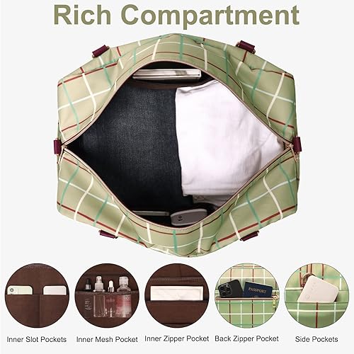 Miniatura 3 de Bolsas de fin de semana para mujer bolsa grande para la noche bolsa de viaje pequeña con compartimento para zapatos bolsa de mano con manga de