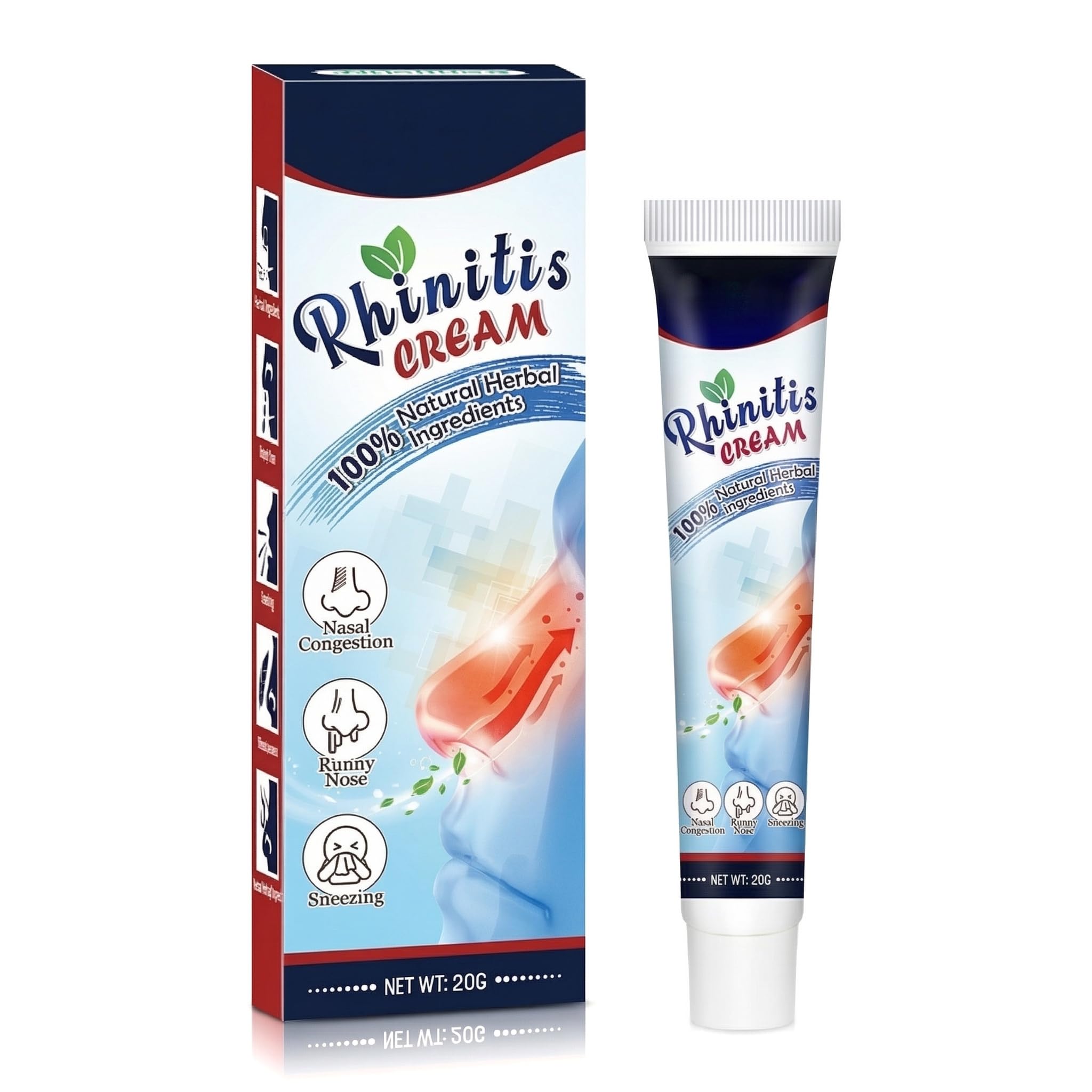 Crema para la Nariz Congestionada, Crema para el Cuidado Nasal, Extracto De Hierbas Cremas Para La Nariz, para Viajes Hombres Mujeres Adultos, Apoyo para el Bienestar Familiar y Personal, 20g