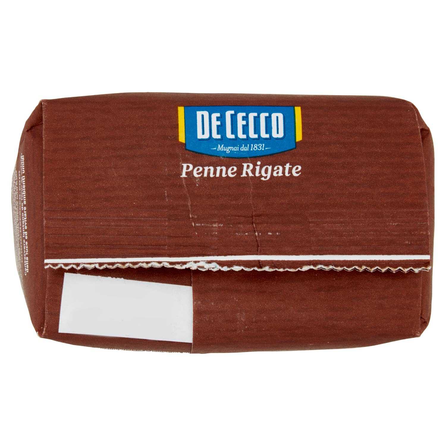 De Cecco Pasta Integral Penne Rigate n°41 – 4 x 500 g – Trigo completo italiano, rico en fibras, secado lento, cocción 12 min (10 min al dente)+ Italian Gourmet polpa 400g