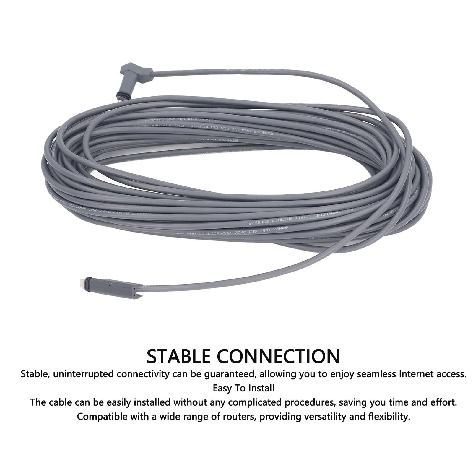 Yunir Cavo Cavo Satellitare Rettangolare 30 Piedi 1200 Mbps, Cavo Sostitutivo Impermeabile con Connessione Stabile e Ininterrotta, per V2
