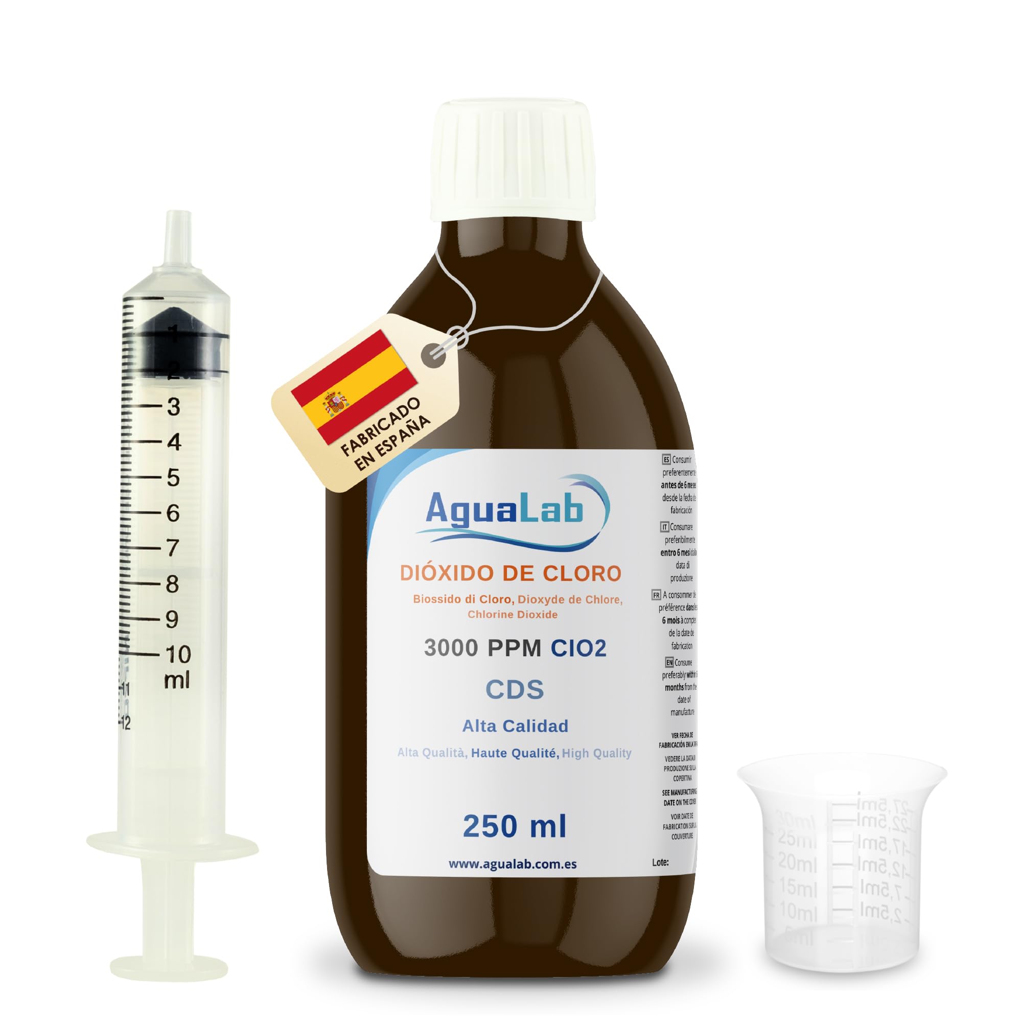 🚀 Biossido Di Cloro 250ml Vetro 3000 PPM Depurazione Acqua Alta Qualità Top Pro