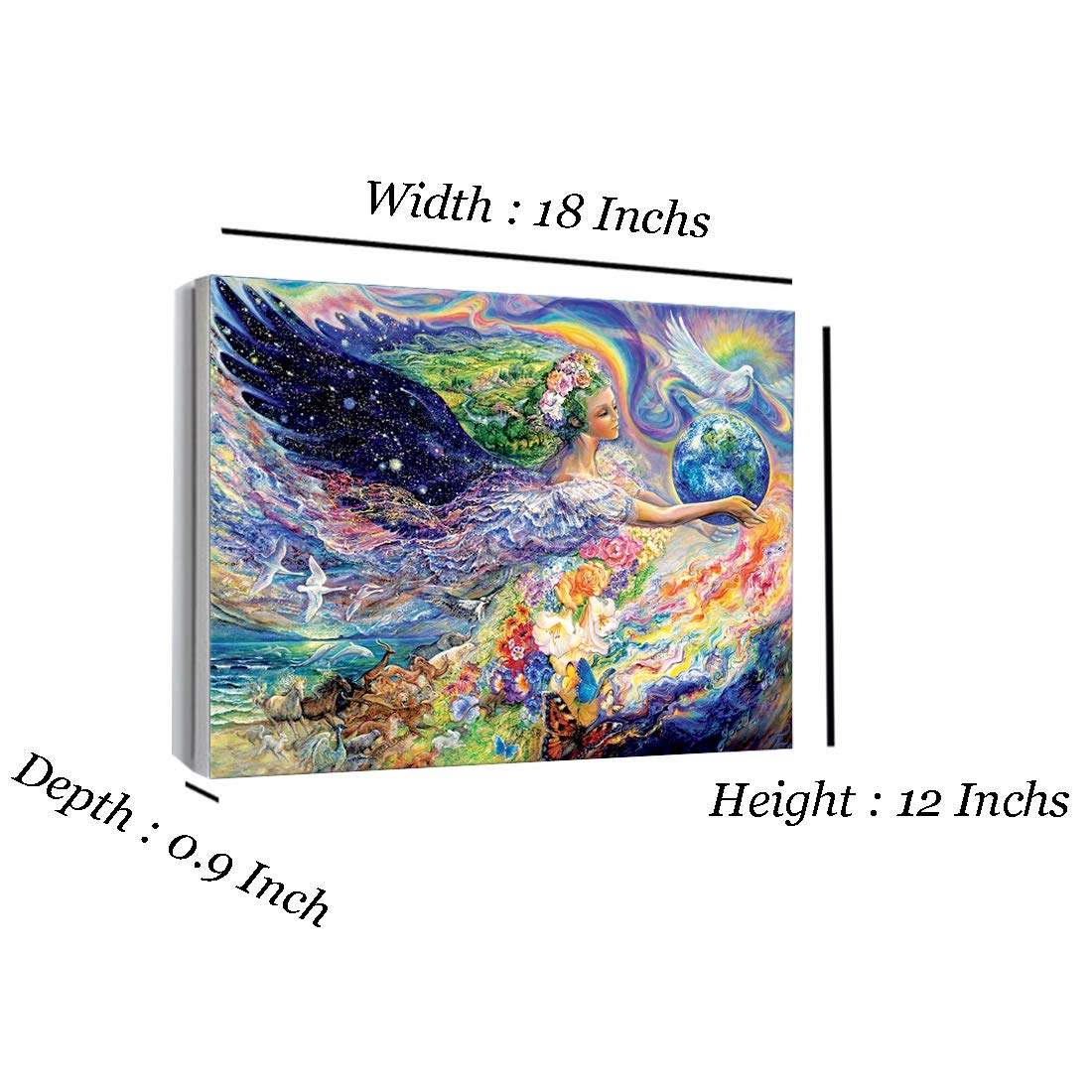 Pintura 'Earth Peace' Canvas Painting (Wood, 45.72 cm x 2.54 cm x