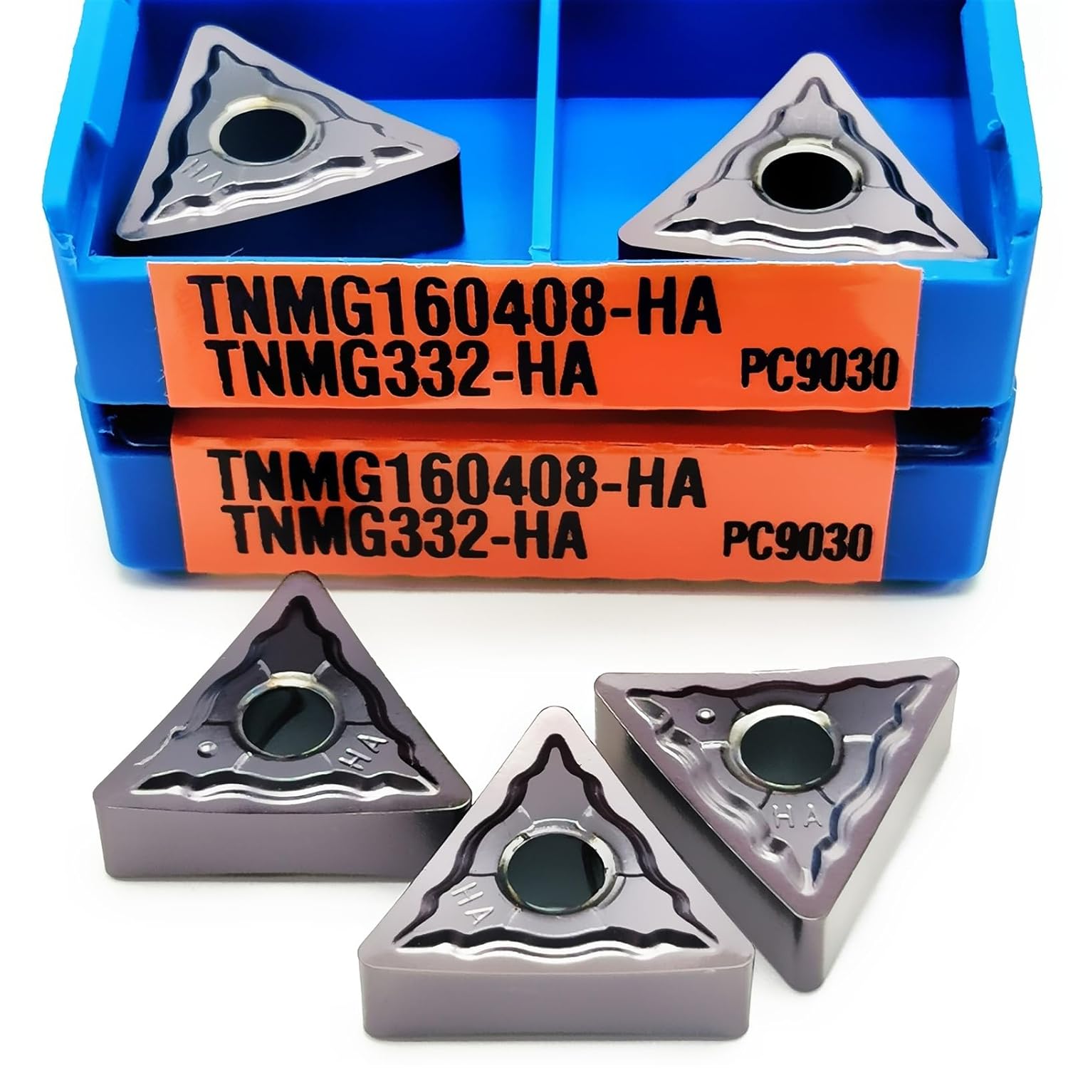 10pcs TNMG160404 HA PC9030 TNMG160408 HA PC9030 Lathe Indexable Solid Carbide Milling Turning Insert, CNC Carbide Tips Inserts Blade(TNMG160408 HA PC9030)
