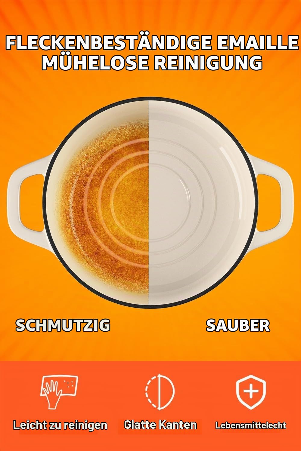 GFTIME Gusseisen Topf Brot Backen, Schmortopf Gusseisen Topf mit Deckel, Dutch Oven Brotbacktopf mit Gärkorb Einschneider Teigmischer Brotbackform für Schmoren, Braten, Sauerteig Starter Set,Weiß