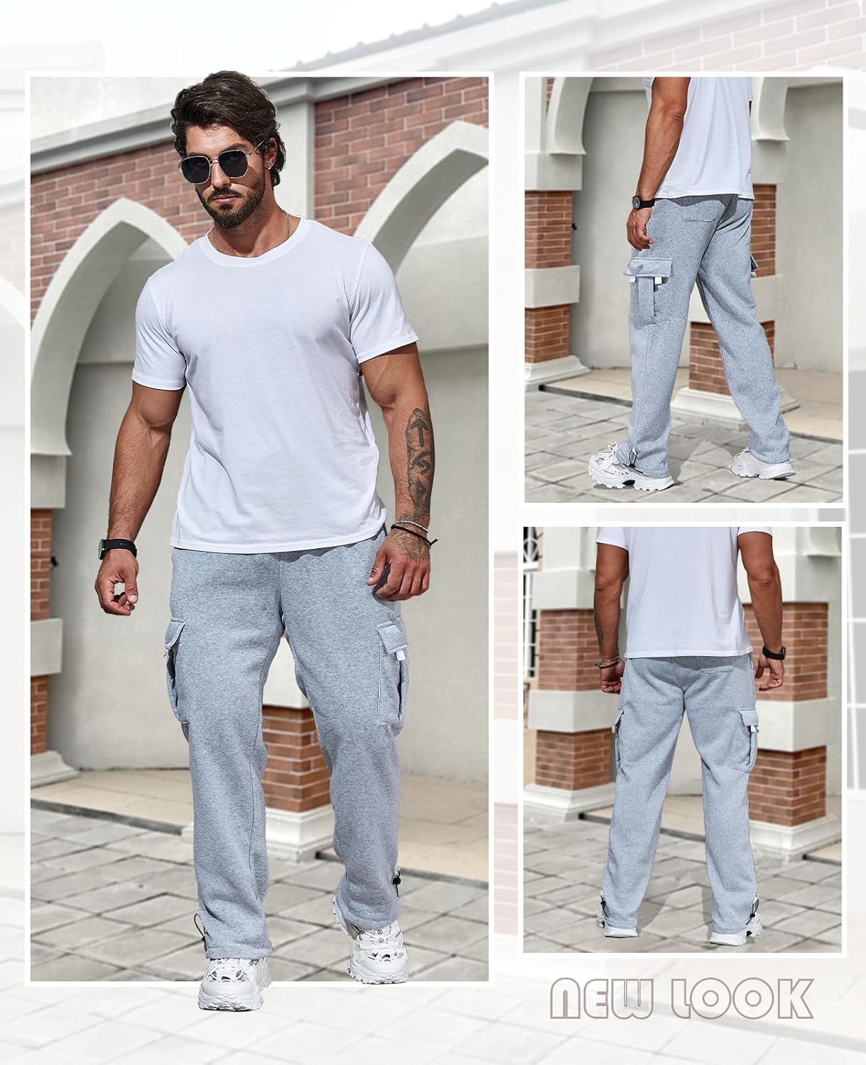 Cargo Pants for Men Casual Work Hiking Sweatpants Baggy Jogger Trousers Fit Sports Outdoor with Multi Pockets - Image 5