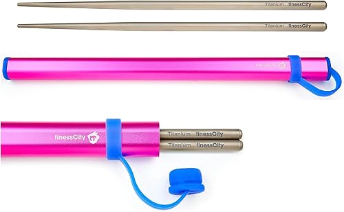 Miniatura 4 de Palillos chinos de titanio, extrafuerte, ultralivianos, profesional (Ti), los palillos vienen con una caja de aluminio de la más alta calidad, Fine,