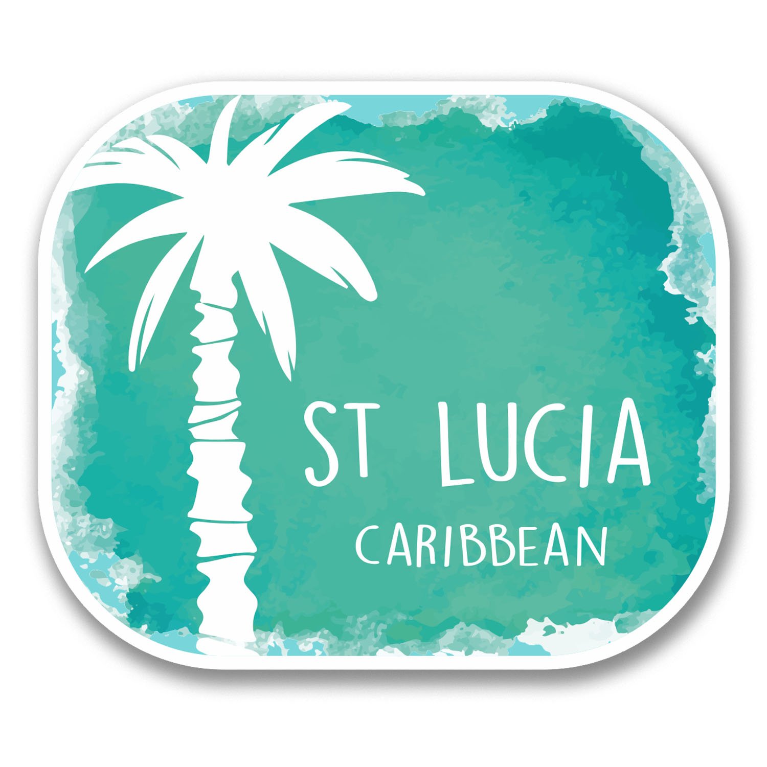 Destinationvinyl Multi 2 X 10Cm St Saint Lucia Caribbean Vinyl Sticker Laptop Travel Luggage #6356 (10Cm Wide X 8.5Cm Tall)
