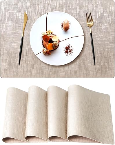 Miniatura 19 de DSJIFGEW - Manteles individuales para cocina, comedor, resistentes al calor, antideslizantes, a las manchas, lavables, de PVC, fáciles de limpiar