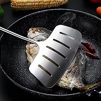 Vista 3 de GREATLINK 304 Stainless Steel Fish Spatula,Wide Slotted Turner Steak Spatula With Heat Resistant Long Handle,Professional Kitchen Slotted Cooking