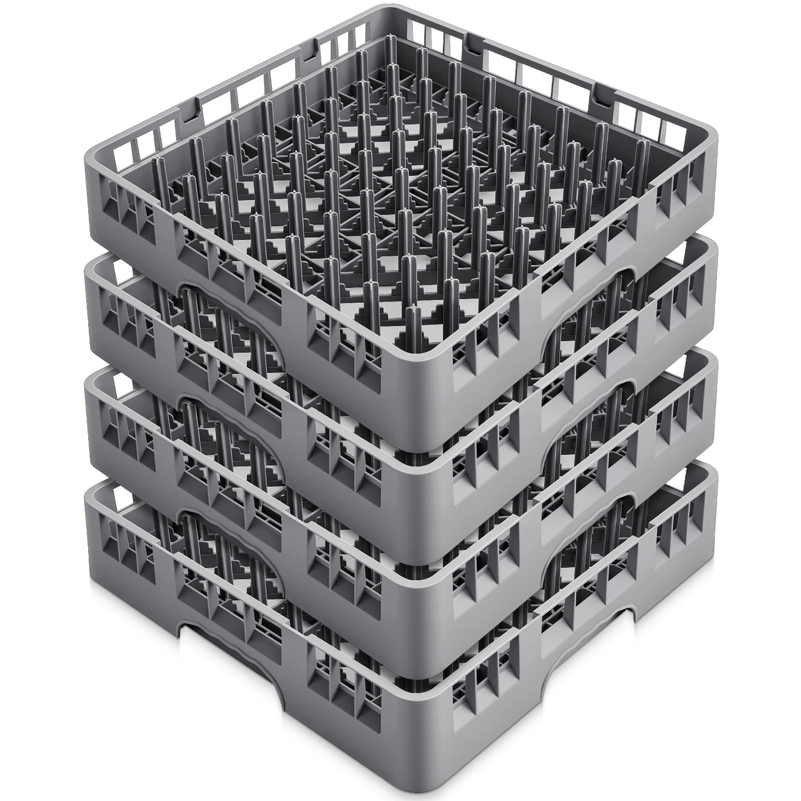 Aurelema 4 Pack Commercial Dishwasher Tray Rack, Peg Dish, Gray