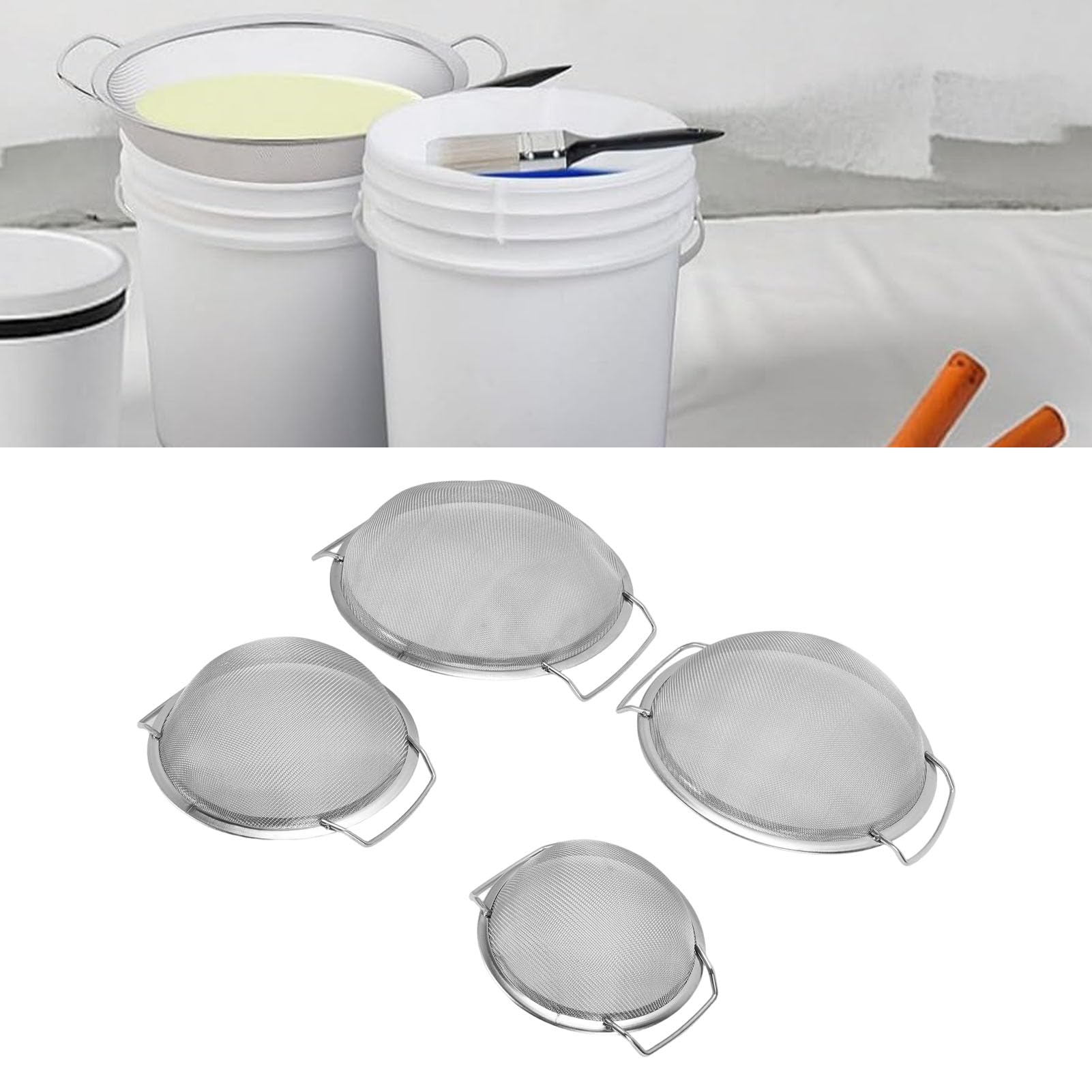 Filtro per vernice da 60 mesh, filtro in acciaio inossidabile con diametro di 6, 8, 10, 12 pollici per secchi da 1, 2, 3, 5 galloni, rimozione dei detriti