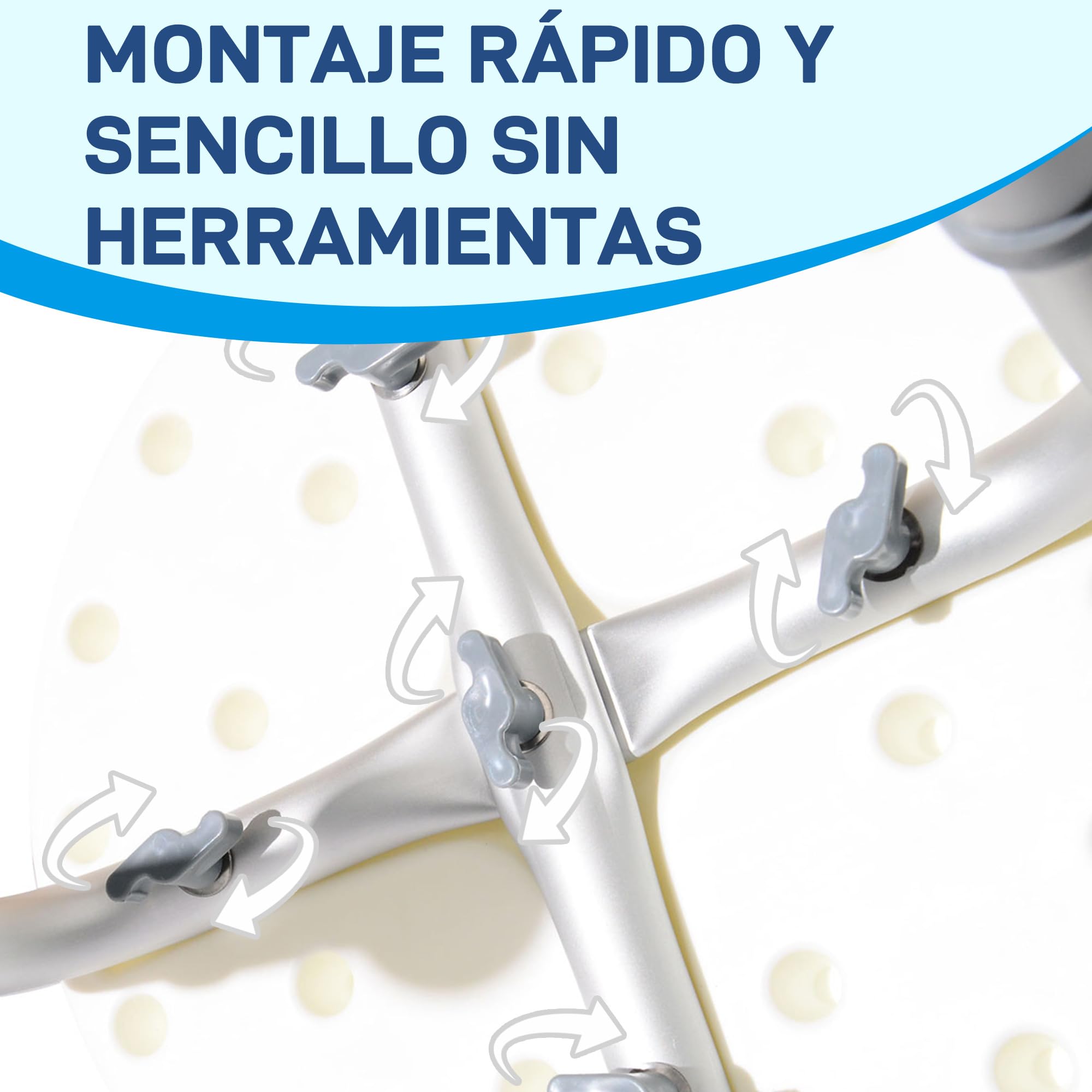HOMCOM Taburete de Ducha, Silla Ducha Personas Mayores Antideslizante con Altura Regulable, Carga 135 kg, Taburete de Baño para Ancianos y Discapacitados, Blanco