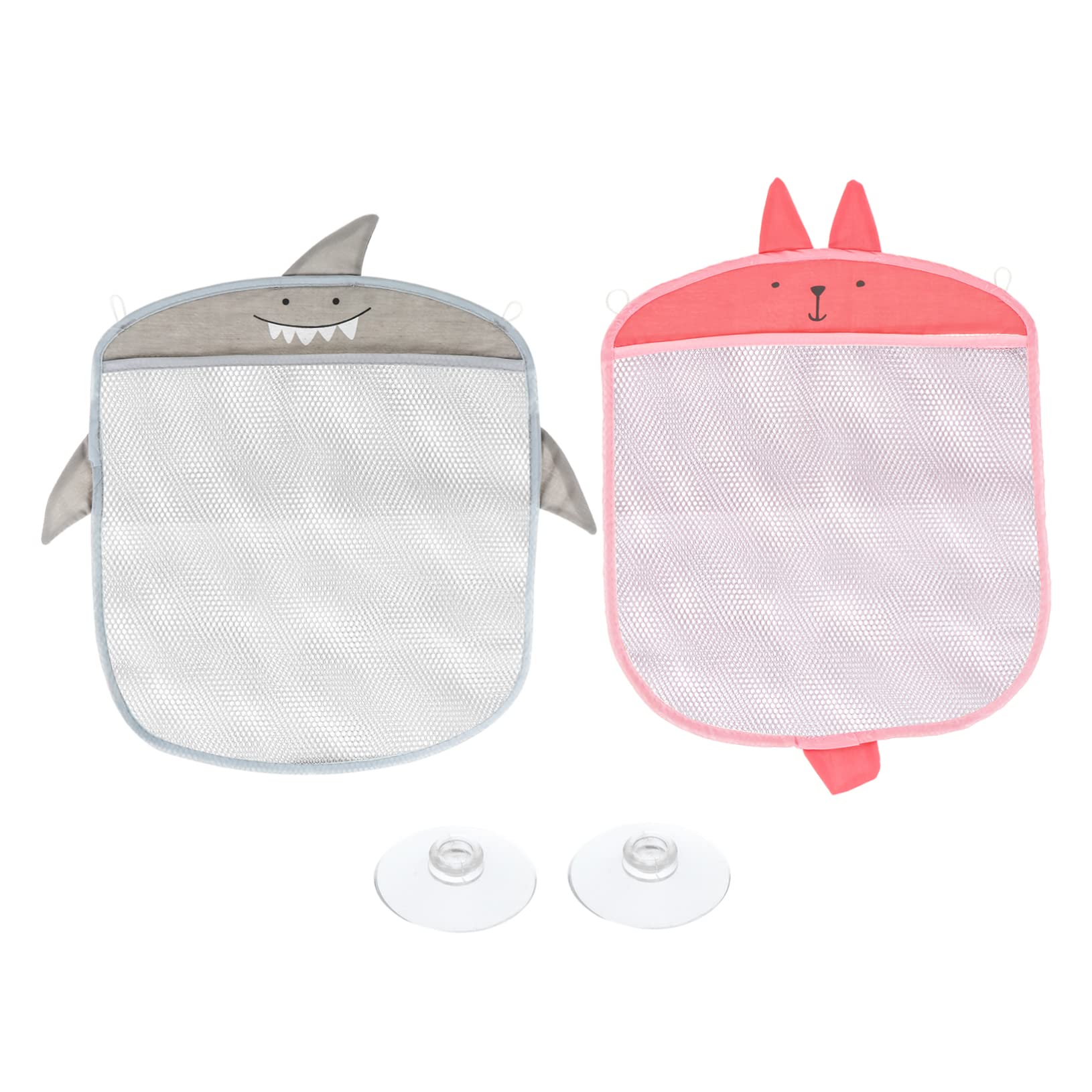 Toddmomy Hanging Toy Storage Bag Set Boys and Girls Toy Organizer Suction Cups Mesh Storage Bag for Home