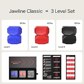 Mayena Jaw Exerciser Classic | Silicone Jawline Exerciser Set, 3 Resistance Levels (6 pcs) | Powerful Jaw Trainer & Jawline Shaper | Strengthens Facial Muscles & Defines Jawline