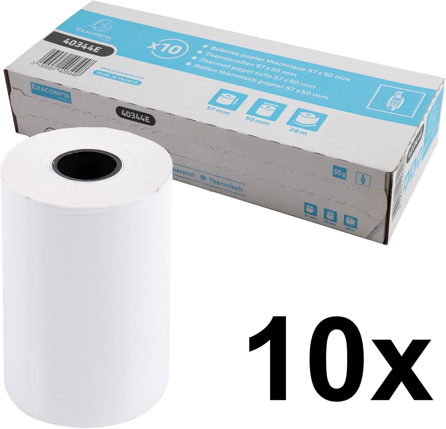 Exacompta Credit Card Receipt Rolls, 37 mm x 44 m