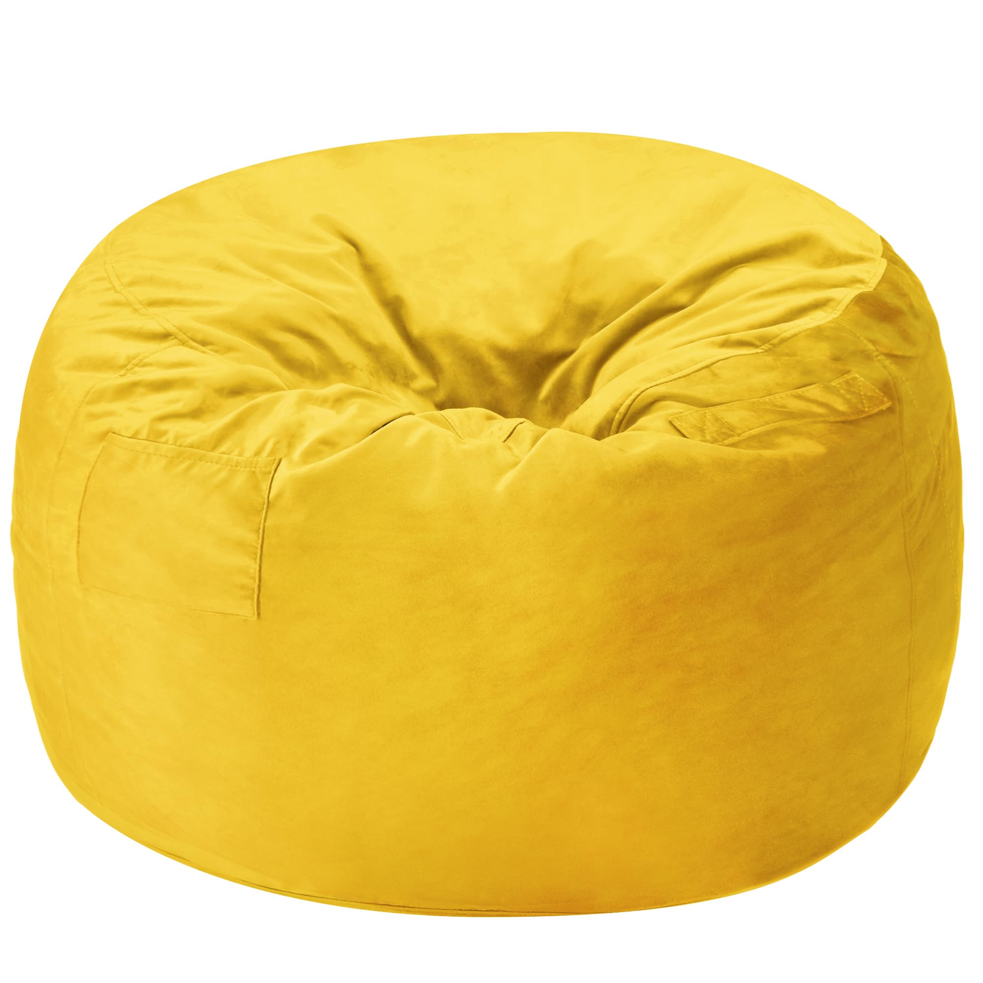 Homguava 5 FT Bean Bag Chair: 5' Bean Bags with Memory Foam Filled, Large Beanbag Chairs Soft Sofa with Dutch Velvet Cover-Purple